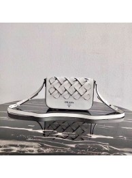 Prada Leather Prada Tress Shoulder Bag 1BD246 white JH04928Nr89