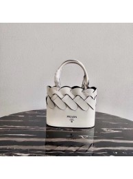 Prada Leather Tress Tote 1BG318 white JH04944xL57