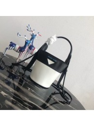 Prada Margit leather shoulder bag 1BE015 Black&white JH05358Zz83