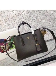 prada medium saffiano lux tote original leather bag bn2755 olive-green JH05620SU58