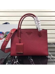 Prada Original Calf leather Tote Bag 1BA155 red JH05668Za30
