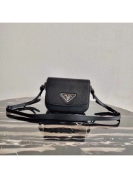 Prada Saffiano leather mini shoulder bag 2BD249 black JH04984dC47