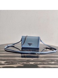 Prada Saffiano leather shoulder bag 2BP019 blue JH04910TV86