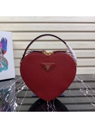 Prada Saffiano Original Leather Tote Heart Bag 1BH144 Red JH05184Hc46