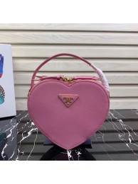 Prada Saffiano Original Leather Tote Heart Bag 1BH144 Rose JH05181QX19