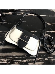 Prada Sidonie leather shoulder bag 1BD168 white JH05439DW98