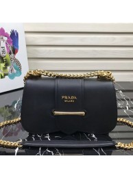 Prada Sidonie leather shoulder bag 1BD184 Black JH05207JB76