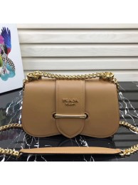 Prada Sidonie leather shoulder bag 1BD184 Brown JH05205Sx31