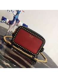 Prada Sidonie leather shoulder bag 1BH103C red JH05434zr86