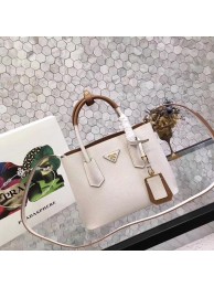 prada small saffiano lux tote original leather bag bn2754 white&tan JH05631fH28