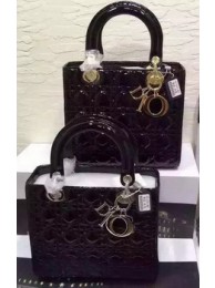 Replica 1:1 Dior Small Lady Dior Bag Patent Leather CD5502 Black JH07439td34