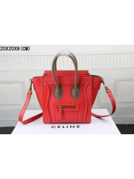 Replica 2015 Celine classic litchi grain with plain weave 3308 red&khaki JH06487mL47