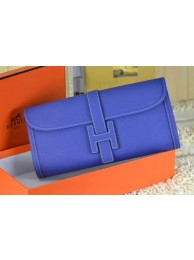 Replica 2015 hermes jige elan long clutch bag epsom leather blue 509058 JH01876vJ33