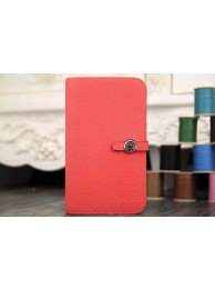 Replica AAAAA 2015 Hermes new model original leather clutch 6648 light red JH01805st72