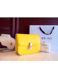 Replica Celine Classic Box Flap Bag Calfskin Leather 2263 Yellow JH06308BL42