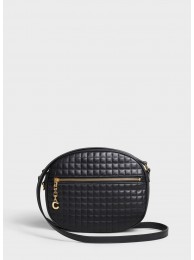 Replica CELINE CROSS BODY MEDIUM C CHARM BAG IN QUILTED CALFSKIN 188353 BLACK JH05993za44
