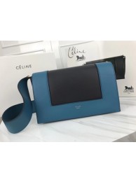 Replica Celine frame Bag Original Calf Leather 5756 blue.black JH06105Hw86