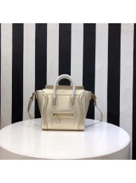 Replica CELINE NANO LUGGAGE BAG IN LAMINATED LAMBSKIN 189244-25 gold JH05871vf92