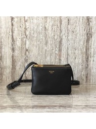 Replica Celine TRIO BAG IN SMOOTH LAMBSKIN MINI 1920 black JH05854zS17