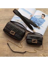 Replica Cheap FENDI BAGUETTE Mini Shoulder Bag 8BS017 black JH08597EJ51