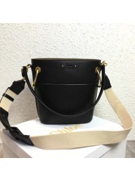 Replica Chloe Roy Mini Smooth Leather Bucket Bag S126 black JH08892tp14