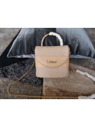 Replica Chloe Small Aby Lock Chain Bag in Embossed Lizard Effect on Calfskin & Goatskin 3S035 Apricot JH08855Pg26