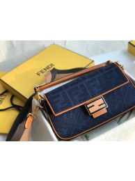 Replica Designer Fendi BAGUETTE LARGE Blue denim bag BR771A9 JH08534uT54