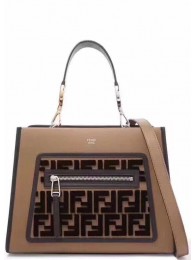 Replica Fendi KAN I F Brown leather bag 8DH844 brown JH08668BL42