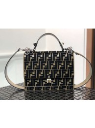 Replica Fendi KAN I Multicolor fabric bag 8BT283A black&Khaki JH08621vX33