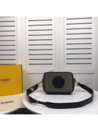 Replica Fendi MINI CAMERA CASE suede bag 8BS019A green JH08679aG64