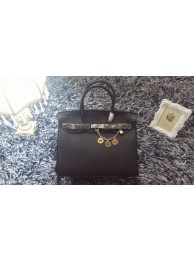 Replica Hermes Birkin 35cm tote bag litchi leather H35 black JH01702eG43