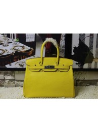 Replica Hermes Birkin H35 new model lizards yellow gold(silver) JH01771vX33