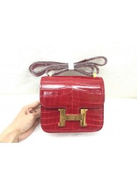 Replica Hermes Constance Bag Croco Leather 3326 Burgundy JH01668GC56