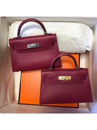 Replica Hermes Kelly 20cm Tote Bag Original Epsom Leather KL20 fuchsia JH01532pb70