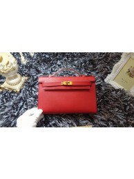 Replica Hermes Kelly 22cm mini tote bag calf leather K011 red JH01691jE50