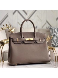 Replica Hermes original Epsom Leather HB35O grey&gold Metal JH01239aG64
