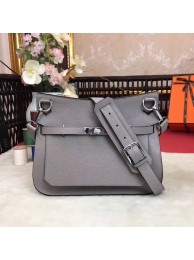 Replica Hermes Original Jypsiere Fjord Leather Messenger Bag 5565 grey JH01186Ix48