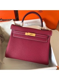 Replica Hermes original Togo leather kelly bag KL320 fuchsia JH01384ec82