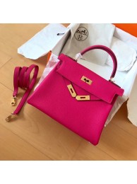 Replica Hermes original Togo leather kelly bag KL320 rose JH01390ap60