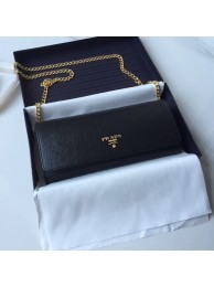 Replica Prada Calfskin Leather Shoulder Bag 1BP290 black JH05324HV92