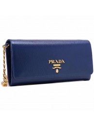 Replica Prada Calfskin Leather Shoulder Bag 1BP290 dark blue JH05321QT16