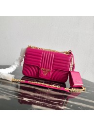 Replica Prada Diagramme medium leather bag 1BD108 rose JH05235qj24