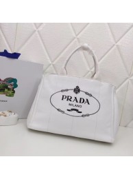 Replica Prada Fabric Printed Tote BN2439 white JH05492ho28