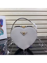 Replica Prada Saffiano Original Leather Tote Heart Bag 1BH144 White JH05186vJ33