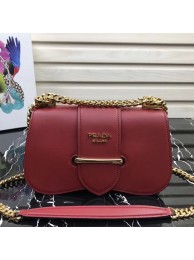 Replica Prada Sidonie leather shoulder bag 1BD184 Wine JH05208Pn74