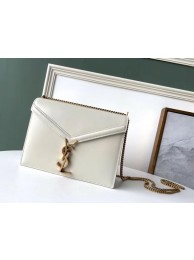 Replica SAINT LAURENT Cassandra leather shoulder bag 532750 white JH07875Hw86