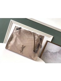 Replica SAINT LAURENT NIKI MEDIUM SHOPPING BAG IN CRINKLED VINTAGE LEATHER 5814 Chestnut JH07855XB19