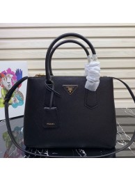 Replica Top Prada Galleria Saffiano Leather Bag 1BA232 Black JH05219Rc30