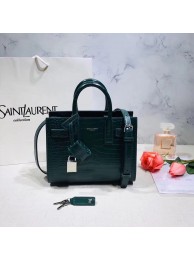SAINT LAURENT Crocodile-Embossed Leather Organ Bag 392035 Dark Green JH07877qL41
