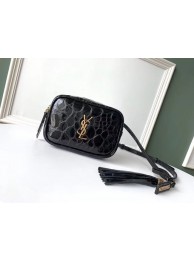 SAINT LAURENT leather shoulder bag 536650 black JH07884aJ41
